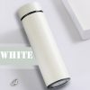 Delly Stainless Steel 500ml Vacuum Bottle for Hot Cold water with Digital LED Temperature White DTB-W