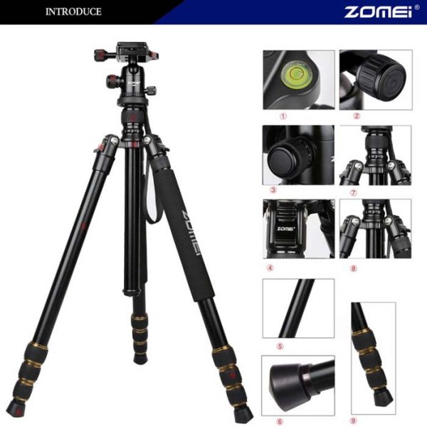 Zomei Q666 Camera Tripod monopod professional with Ballhead